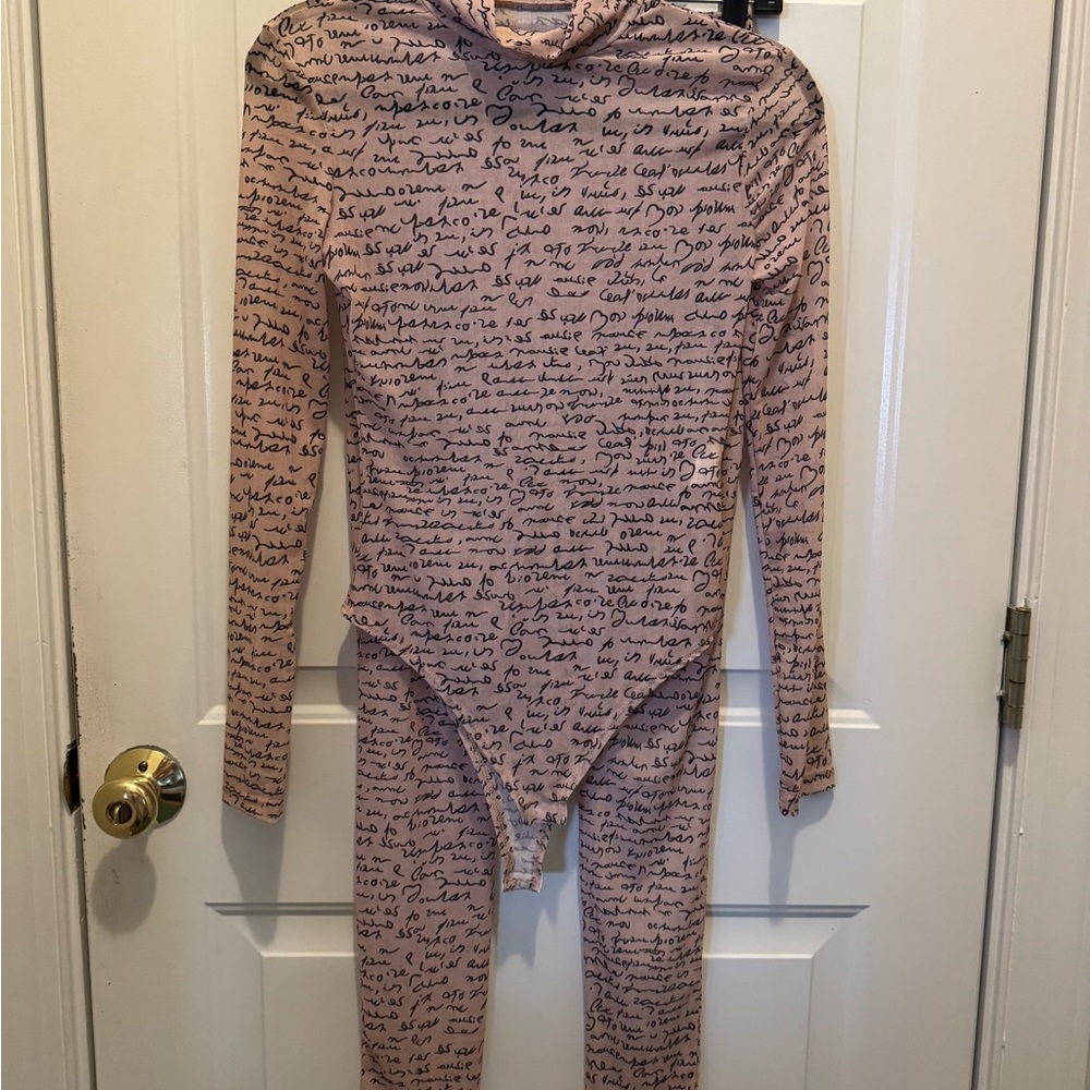 Script Print Long Sleeve Bodysuit